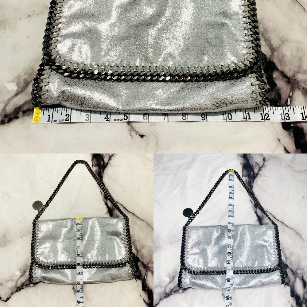 Stella McCartney Falabella Foldover Bag EUC Metallic Silver - Picture 10 of 17